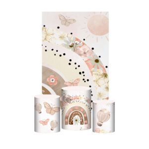 Kit Casado Boho Elefante Trio Capa Cilindro Retangular Tecido