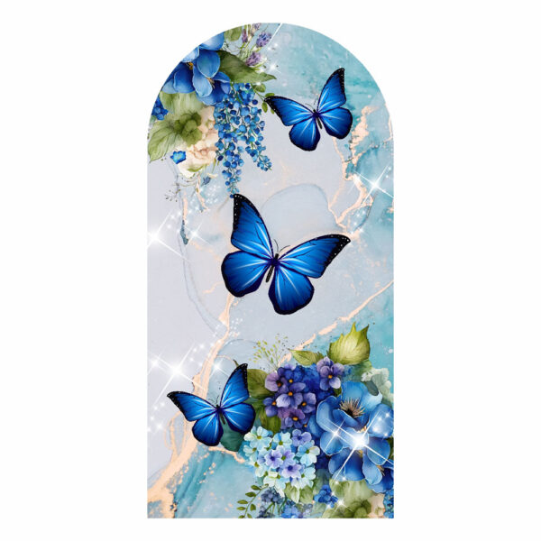 Painel De Festa Romano Decorativo Borboleta Azul - CLD670