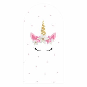 Painel De Festa Romano Decorativo Unicórnio Cute Branco