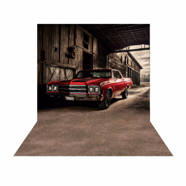 Fundo Fotográfico Cenário Dia dos Pais Carro Vermelho Tecido 2,20m x 1,50m F1093