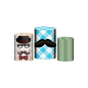 Trio Capa Cilindro Dia dos Pais 3D Em Tecido Com Elástico