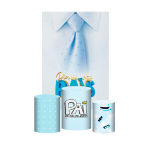 Kit Casado Dia dos Pais Trio Capa Cilindro Retangular Tecido