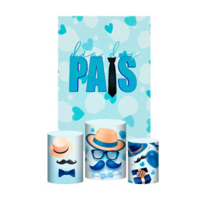 Kit Casado Dia dos Pais Trio Capa Cilindro Retangular Tecido