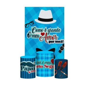 Kit Casado Dia dos Pais Trio Capa Cilindro Retangular Tecido