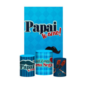 Kit Casado Dia dos Pais Trio Capa Cilindro Retangular Tecido