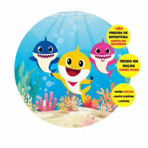 Painel Redondo 3D Baby Shark Abre Fácil 1,50m X 1,50m