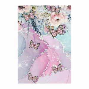 Painel de Festa Retangular 3D Borboleta Rosa casadinho 1,50m x 2,20