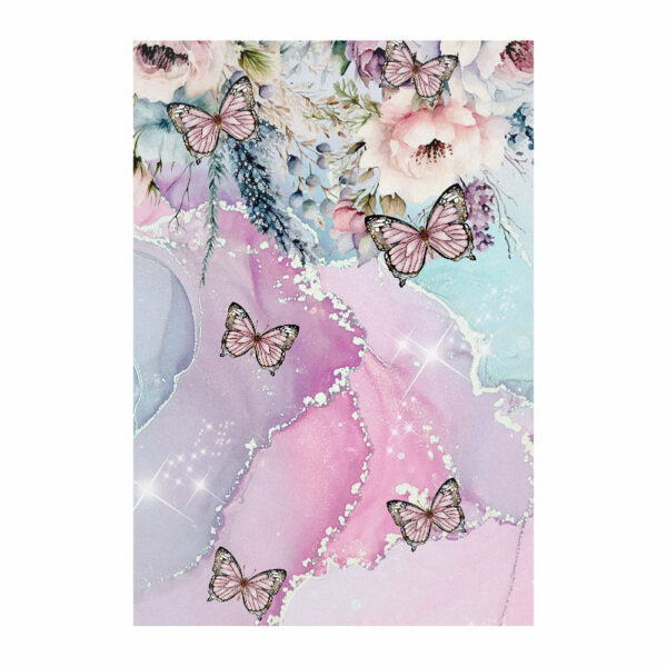 Painel de Festa Retangular 3D Borboleta Rosa casadinho 1,50m x 2,20
