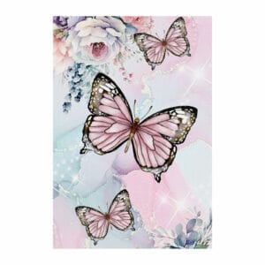 Painel de Festa Retangular 3D Borboleta Rosa casadinho 1,50m x 2,20
