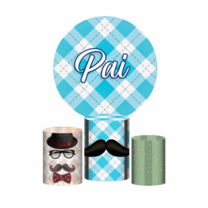 Trio Capa Cilindro + Painel Redondo Dia dos Pais 3D 1,50m Veste Fácil