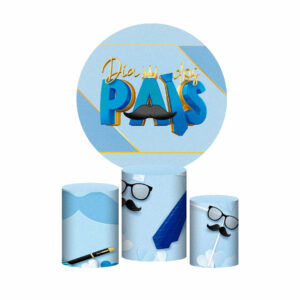 Trio Capa Cilindro + Painel Redondo Dia dos Pais 3D 1,50m Veste Fácil