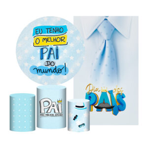 Kit Casado Dia dos Pais Painel Redondo Trio Capas Cilindro Retangular
