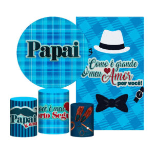 Kit Casado Dia dos Pais Painel Redondo Trio Capas Cilindro Retangular