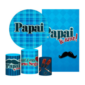Kit Casado Dia dos Pais Painel Redondo Trio Capas Cilindro Retangular