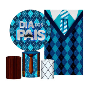 Kit Casado Dia dos Pais Painel Redondo Trio Capas Cilindro Retangular