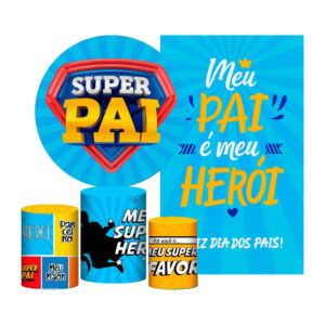 Kit Casado Dia dos Pais Painel Redondo Trio Capas Cilindro Retangular