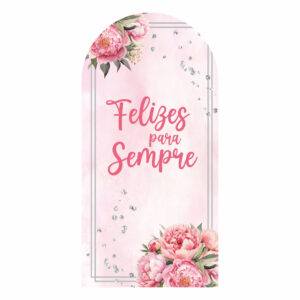 Painel De Festa Romano Decorativo Casamento Rosa- CLD667
