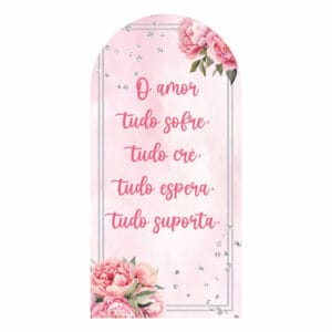 Painel De Festa Romano Decorativo Casamento Rosa- CLD667