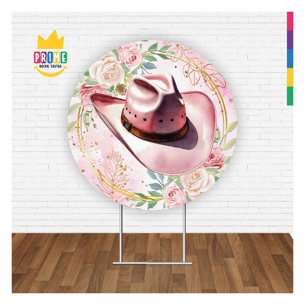 Painel Redondo 3D Boiadeira Tecido Sublimado 1,50m x 1,50m - Imagem 2