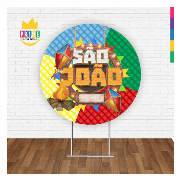 Painel Redondo 3D São João Tecido Sublimado 1,50m x 1,50m - Image 2