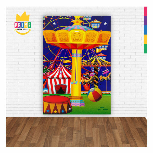 Painel de Festa Retangular 3D Circo casadinho 1,50m x 2,20 - Image 2