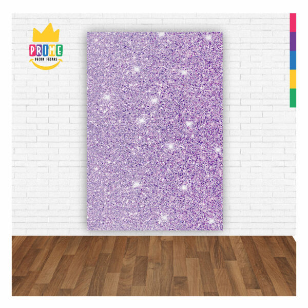 Painel de Festa Retangular 3D Glitter Lilás casadinho 1,50m x 2,20 - Image 2