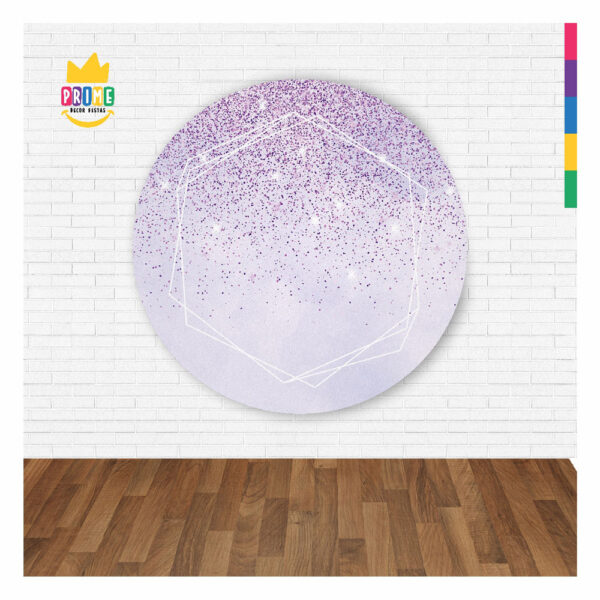 Painel Redondo 3D Glitter Lilás  Abre Fácil 1,50m X 1,50m - Image 2