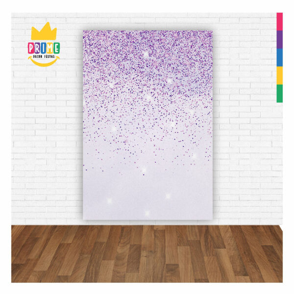 Painel de Festa Retangular 3D Glitter Lilás casadinho 1,50m x 2,20 - Image 2