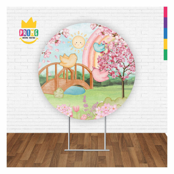 Painel Redondo 3D Jardim Tecido Sublimado 1,50m x 1,50m - Image 2