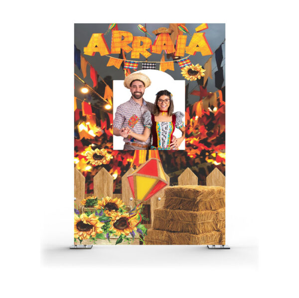 Painel de Festa Retangular Interativo 3D Festa Junina com Corte a Laser 1,50m x 2,20 - Image 2