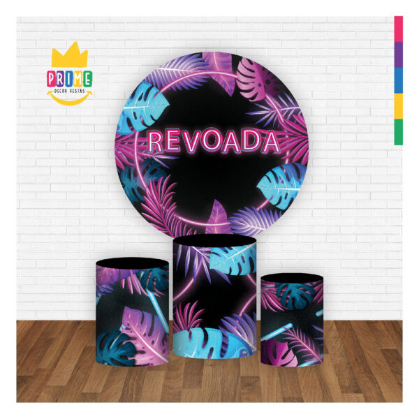 Trio Capa Cilindro + Painel Redondo 3D Revoada 1,50m Veste Fácil - Image 2