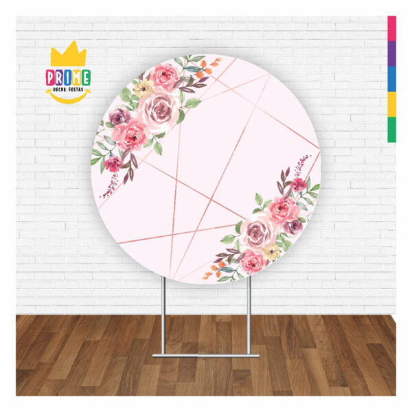 Painel Redondo 3D Floral Tecido Sublimado 1,50m x 1,50m - Image 2