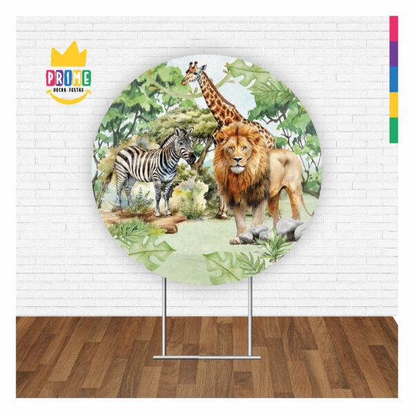 Painel Redondo 3D Safari Tecido Sublimado 1,50m x 1,50m - Image 3