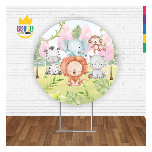 Painel Redondo 3D Safari Tecido Sublimado 1,50m x 1,50m - Image 2