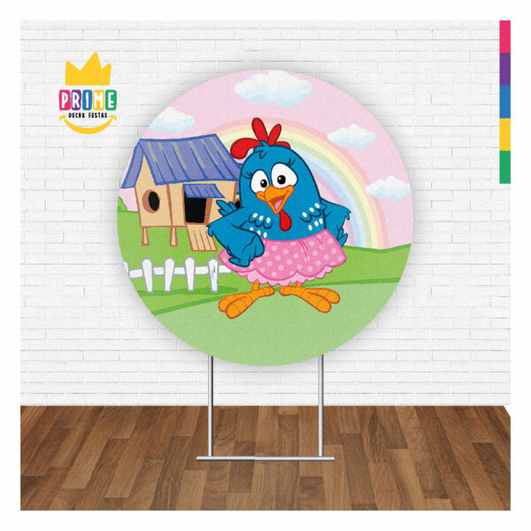 Painel Redondo 3D Galinha Pintadinha Tecido Sublimado 1,50m x 1,50m - Image 2