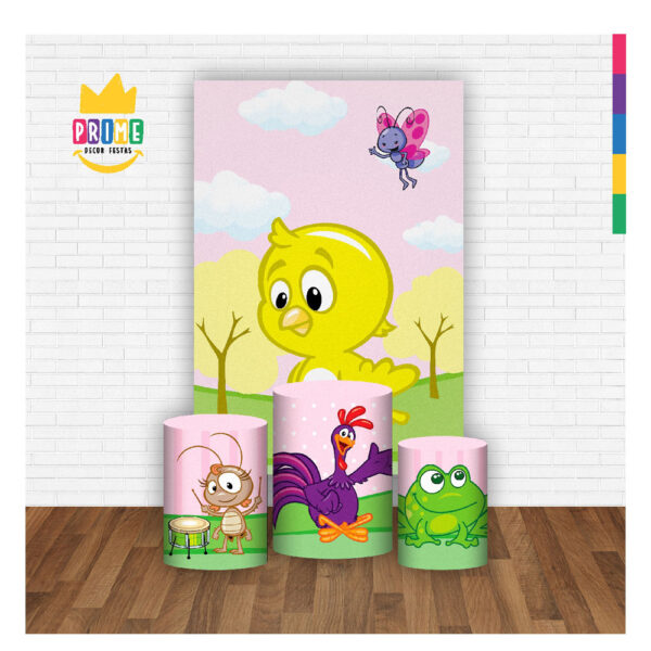 Kit Casado Galinha Pitadinha Trio Capa Cilindro Retangular Tecido - Image 2