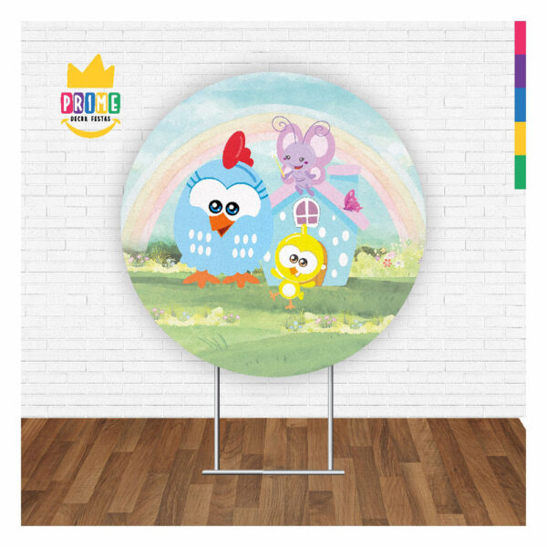 Painel Redondo 3D Galinha Pintadinha Tecido Sublimado 1,50m x 1,50m - Image 2