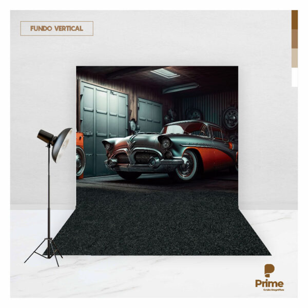 Fundo Fotográfico Cenário Dia dos Pais Garagem Tecido 2,20m x 1,50m F1062 - Image 2