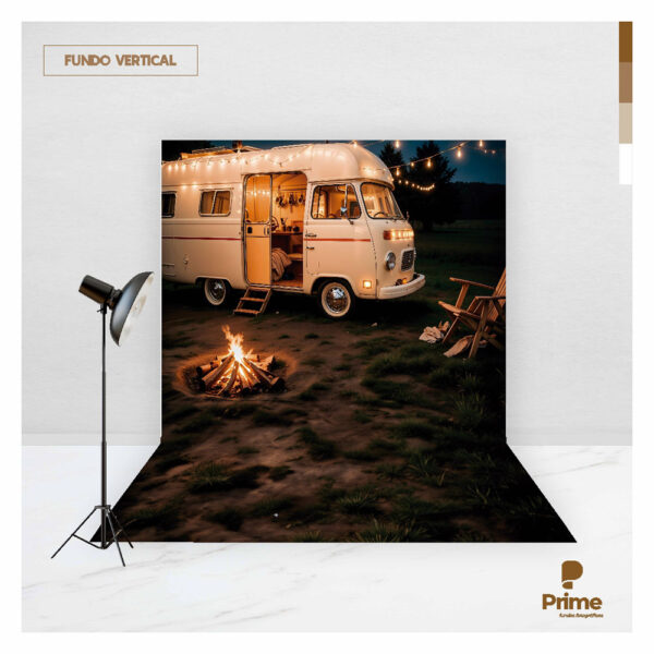 Fundo Fotográfico Dia dos Pais Acampamento Kombi Tecido 2,20m x 1,50m F1064 - Image 2