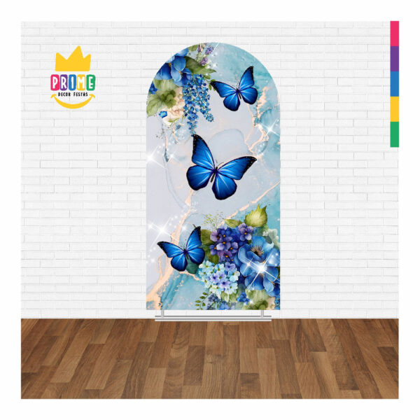 Painel De Festa Romano Decorativo Borboleta Azul - CLD670 - Image 2