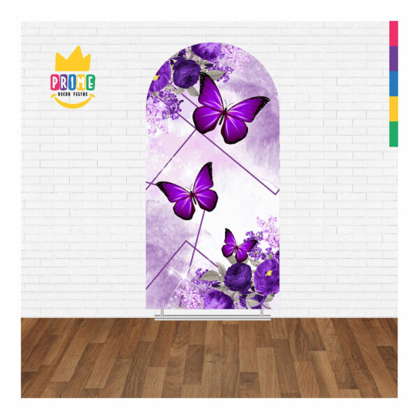 Painel De Festa Romano Decorativo Borboleta Lilás- CLD671 - Image 2