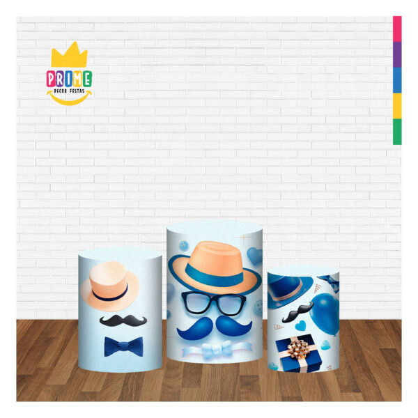 Trio Capa Cilindro Dia dos Pais 3D Em Tecido Com Elástico - Image 2