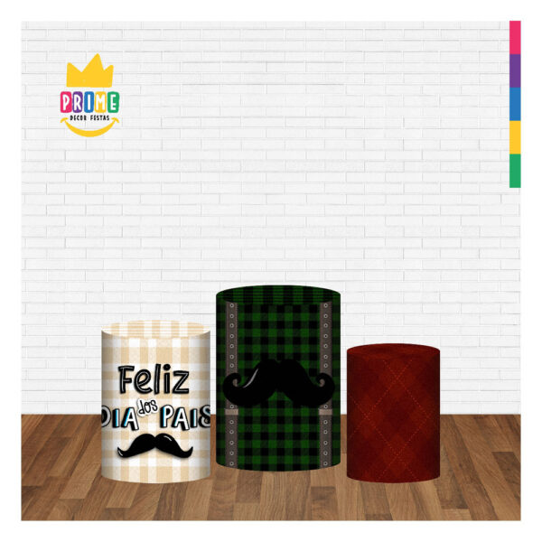 Trio Capa Cilindro Dia dos Pais 3D Em Tecido Com Elástico - Image 2