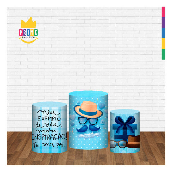 Trio Capa Cilindro Dia dos Pais 3D Em Tecido Com Elástico - Image 2
