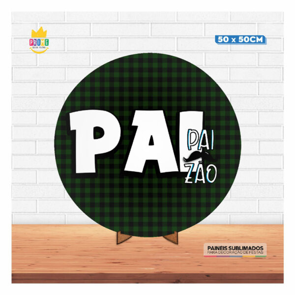 Painel Redondo 3D Dia dos Pais Tecido 50cm X 50cm Com Suporte MDF - Image 2