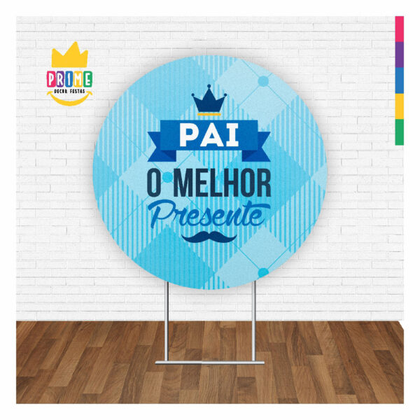 Painel Redondo Dia dos Pais 3D Tecido Sublimado 1,50m x 1,50m - Image 2