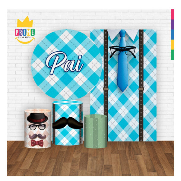 Kit Casado Dia dos Pais Painel Redondo Trio Capas Cilindro Retangular - Image 2