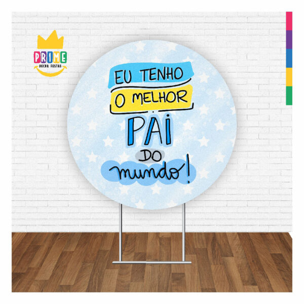 Painel Redondo Dia dos Pais 3D Tecido Sublimado 1,50m x 1,50m - Image 2