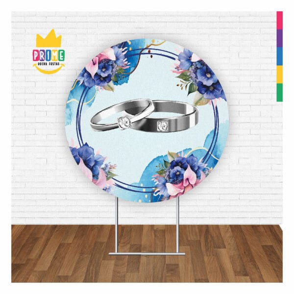 Painel Redondo 3D Casamento Tecido Sublimado 1,50m x 1,50m - Image 2
