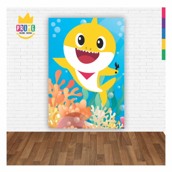 Painel de Festa Retangular 3D Baby Shark 2 casadinho 1,50m x 2,20 - Image 2